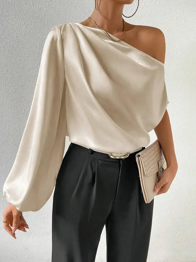 Long-sleeved Asymmetric Pullover Top