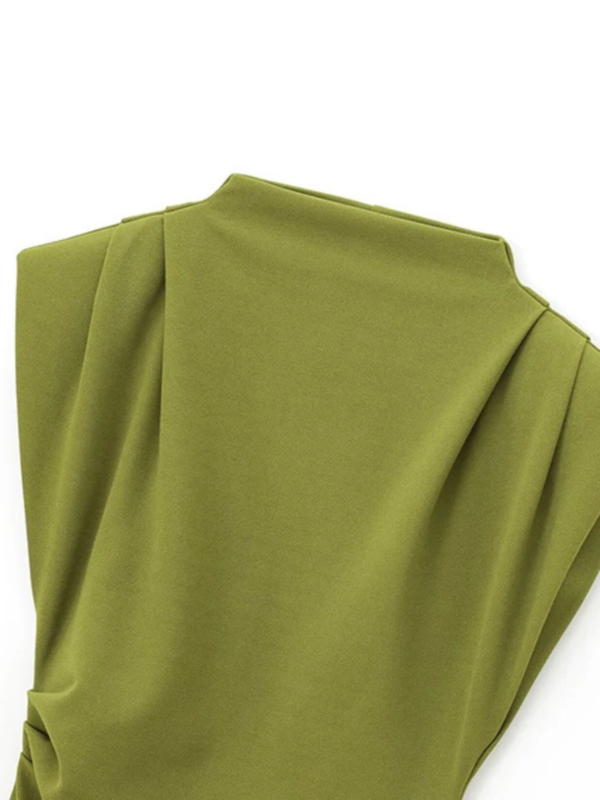 Emerald Ruched Mini Dress With Shoulder Pads