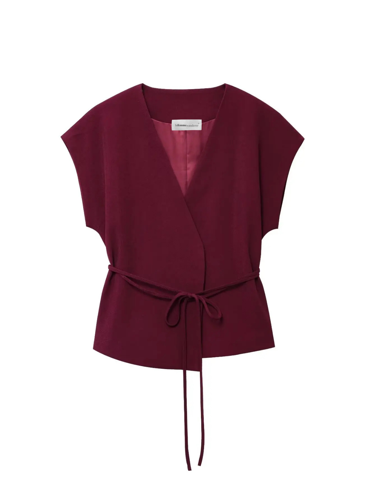 Chic Belted Sleeveless VNeck Suit