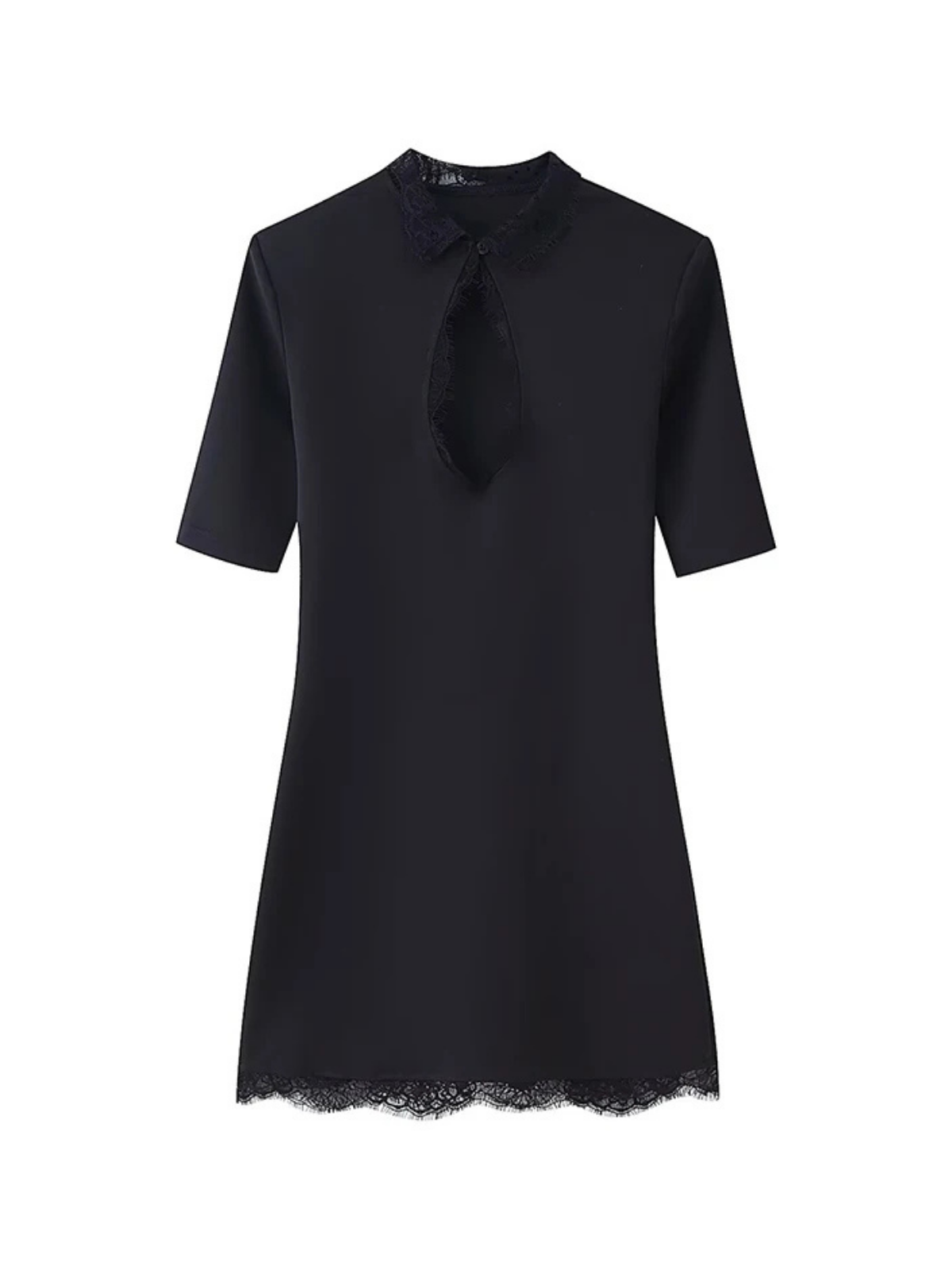 Lace Patchwork Cutout Mini Dress