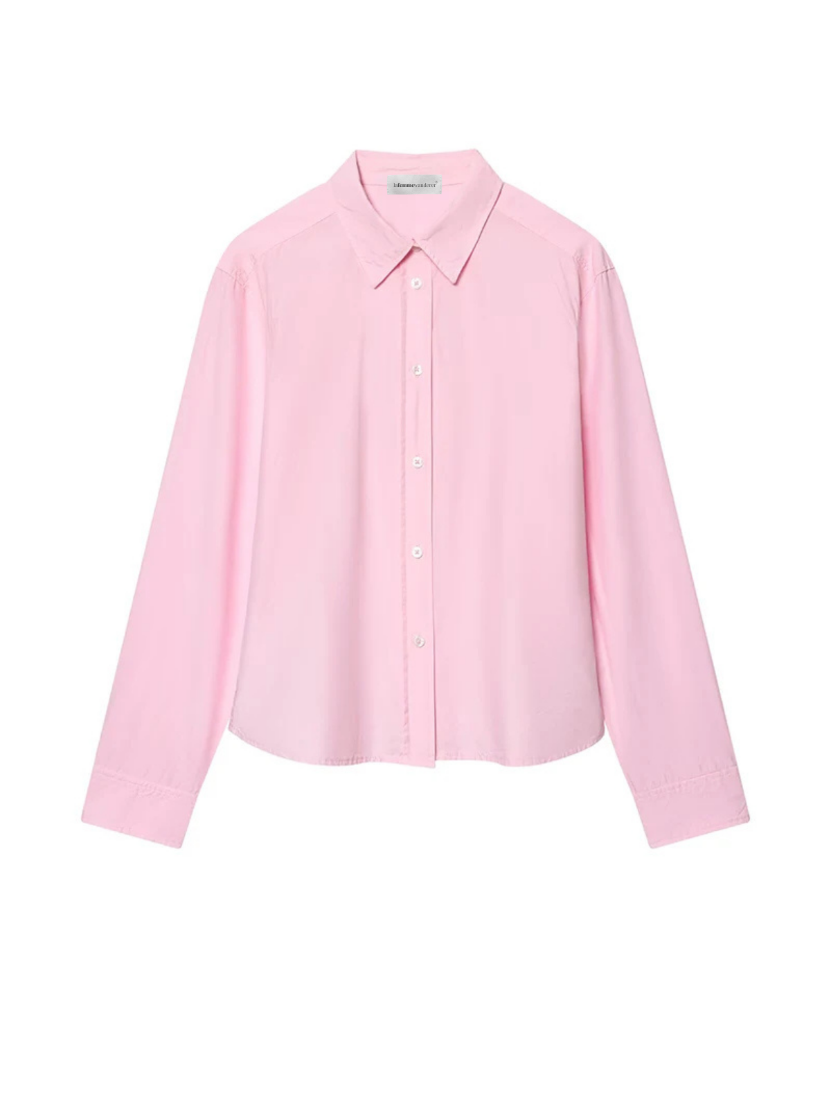 Pink Lapel Collar Women Shirt Long Sleeve Casual Blouse For Spring And Everyday Wear